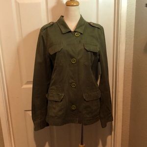 Olive green military style jacket- Old Navy